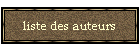 liste des auteurs
