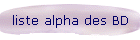 liste alpha des BD